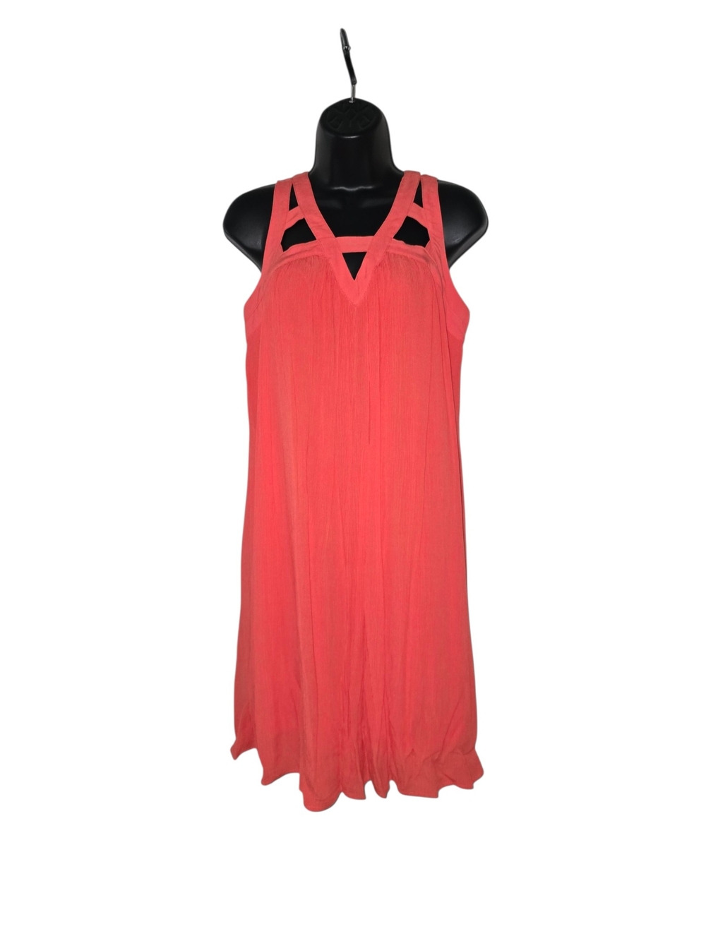 Xhilaration Coral Sleeveless Cutout-Detail Mini Dress